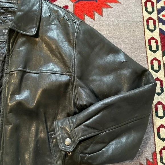 Vintage Black Lambskin Leather Bomber Jacket - Picture 6 of 11